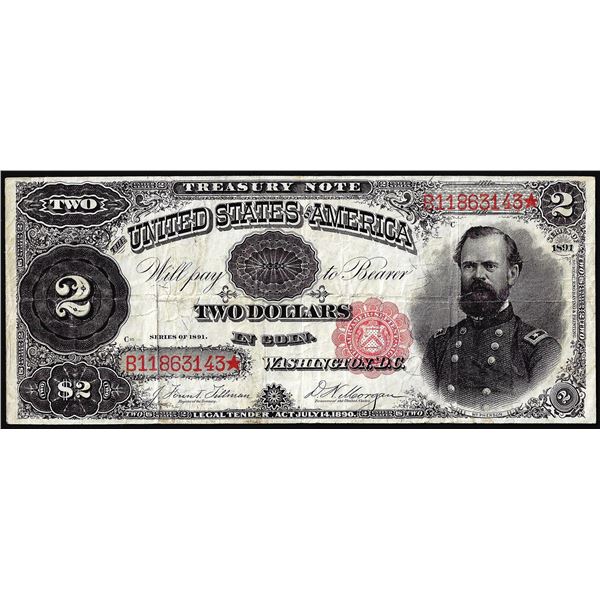 1891 $2 Treasury Note