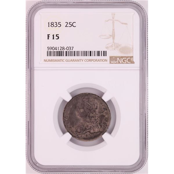 1835 Capped Bust Quarter Coin NGC F15