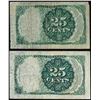 Image 2 : Lot of (2) 1874 Twenty-Five Cents Fifth Issue Fractional Currency Notes