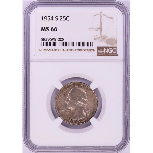 1954-S Washington Quarter Coin NGC MS66