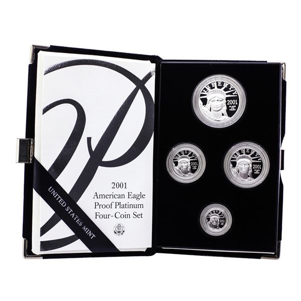 2001-W Proof Platinum American Eagle (4) Coin Set with Box & COA