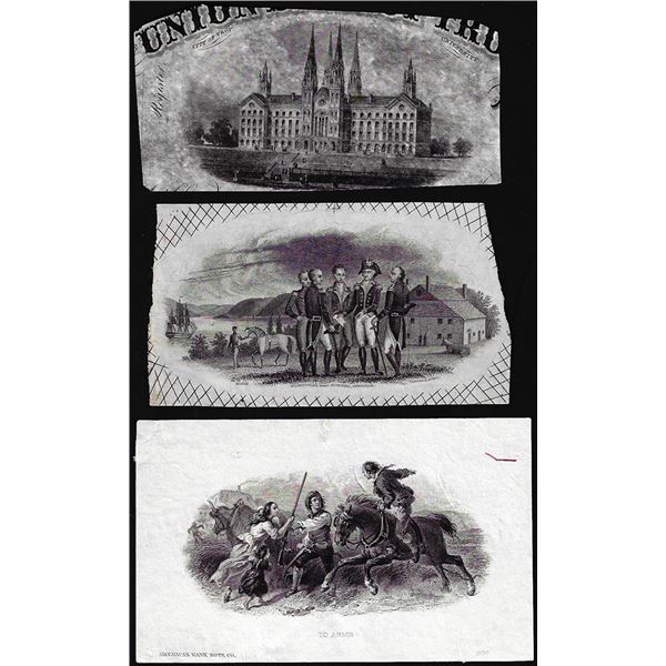 Lot of (3) 1800's Vignette from Original Proof Plates