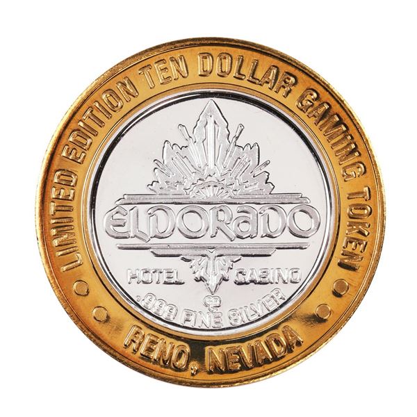 .999 Silver Eldorado Hotel and Casino $10 Casino Gaming Token Limited Edition
