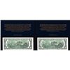Image 2 : Lot of (2) 2003A 22KT Gold Leaf $2 Federal Reserve Notes Uncirculated in Envelope