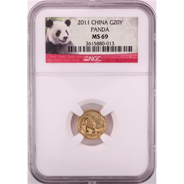 2011 China 20 Yuan Panda Gold Coin NGC MS69