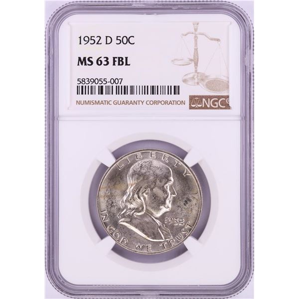 1952-D Franklin Half Dollar Coin NGC MS63FBL