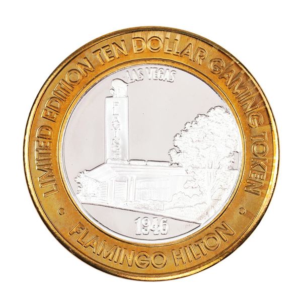 .999 Fine Silver Flamingo Las Vegas, Nevada $10 Limited Edition Gaming Token