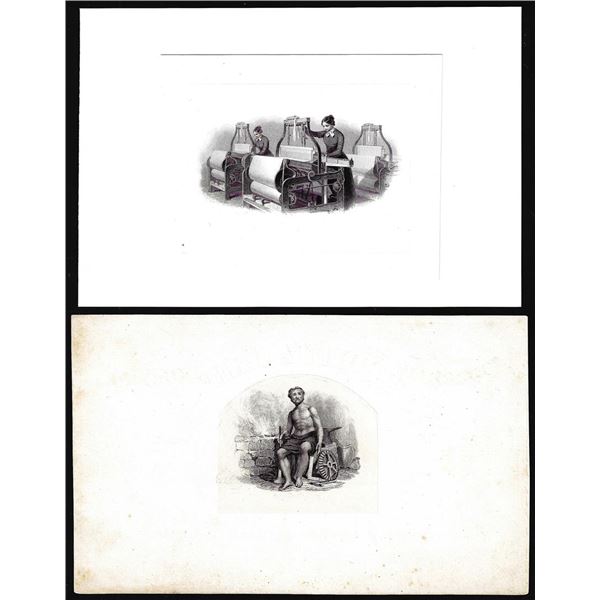 Lot of (2) 1800's Vignette from Original Proof Plates