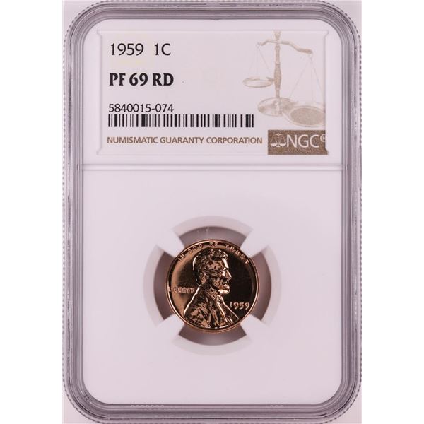 1959 Proof Lincoln Memorial Cent Coin NGC PF69RD