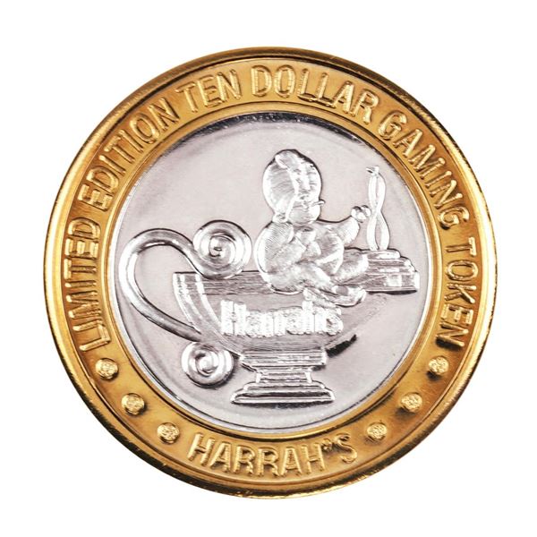 .999 Silver Harrah's Casino Reno Nevada $10 Casino Limited Edition Gaming Token
