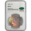 Image 2 : 1881-S $1 Morgan Silver Dollar Coin NGC MS63 CAC Amazing Toning
