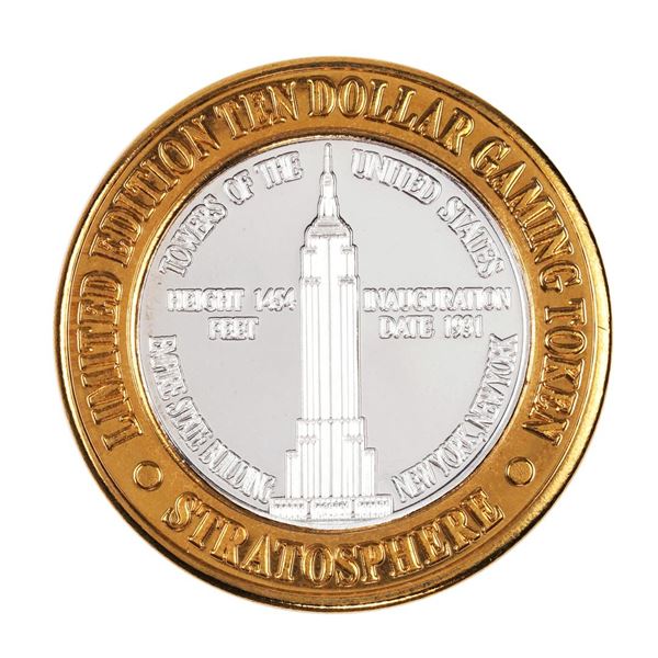 .999 Silver Stratosphere Las Vegas, Nevada $10 Casino Limited Edition Gaming Token
