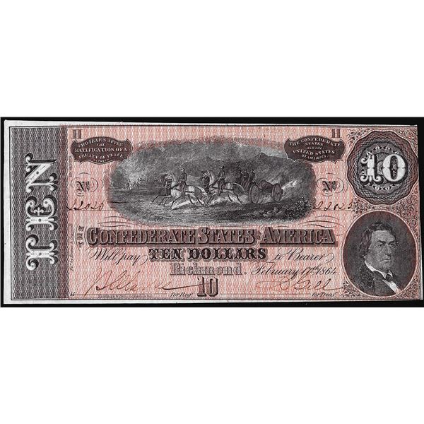1864 $10 Confederate States of America Note