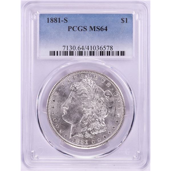 1881-S $1 Morgan Silver Dollar Coin PCGS MS64