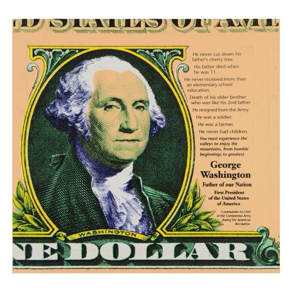 Steve Kaufman (1960-2010) "George Washington" Original Serigraph On Canvas