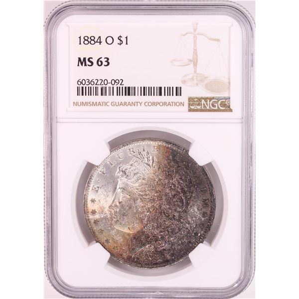 1884-O $1 Morgan Silver Dollar Coin NGC MS63 Nice Toning