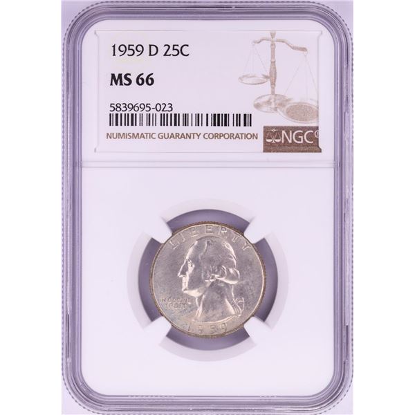 1959-D Washington Quarter Coin NGC MS66
