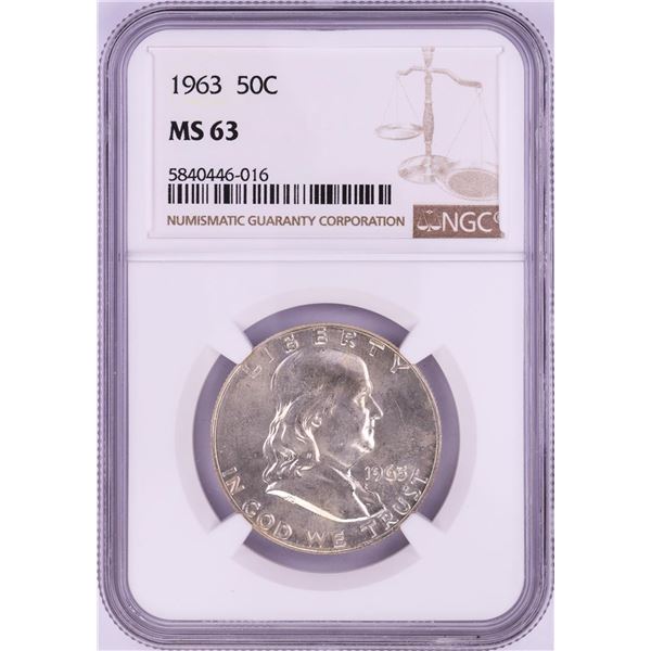 1963 Franklin Half Dollar Coin NGC MS63