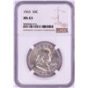 Image 1 : 1963 Franklin Half Dollar Coin NGC MS63