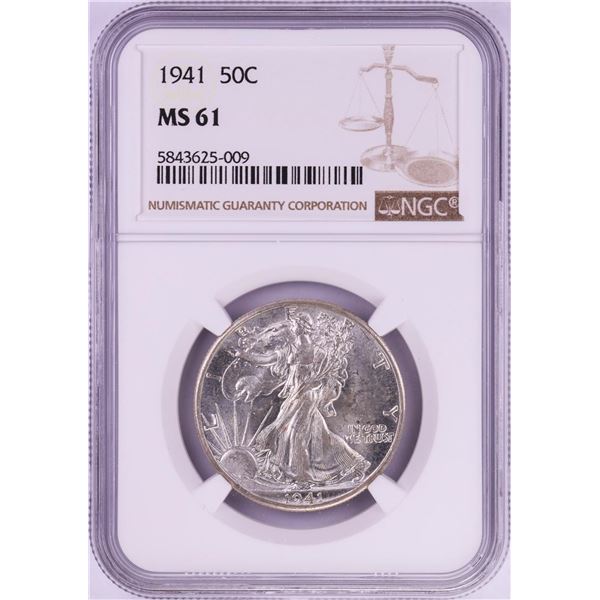 1941 Walking Liberty Half Dollar Coin NGC MS61
