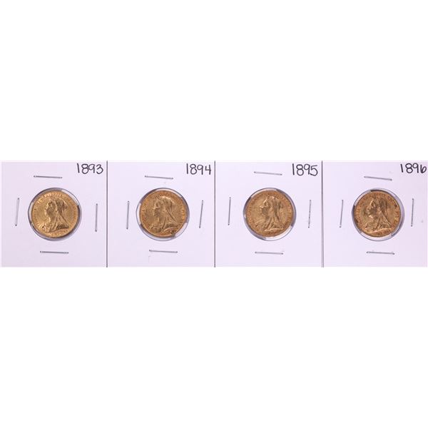 Lot of 1893-1896 Great Britain Sovereign Gold Coins