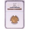 Image 1 : 1912 $5 Indian Head Half Eagle Gold Coin NGC MS61