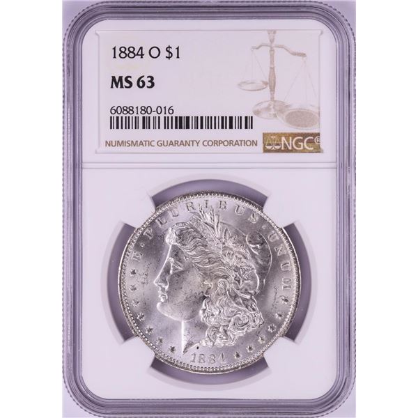 1884-O $1 Morgan Silver Dollar Coin NGC MS63