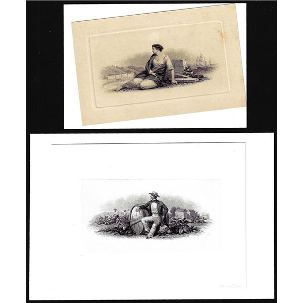 Lot of (2) 1800's Vignette from Original Proof Plates