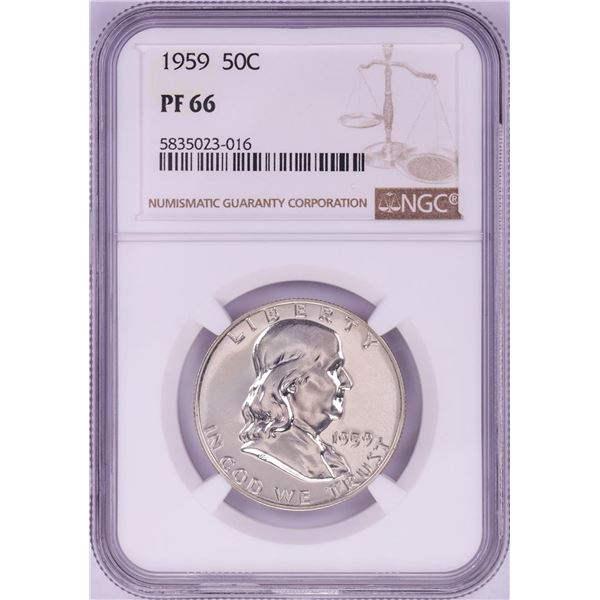 1959 Proof Franklin Half Dollar Coin NGC PF66