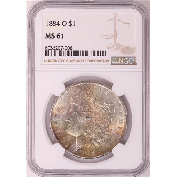 1884-O $1 Morgan Silver Dollar Coin NGC MS61 Great Toning