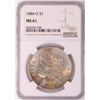 Image 1 : 1884-O $1 Morgan Silver Dollar Coin NGC MS61 Great Toning