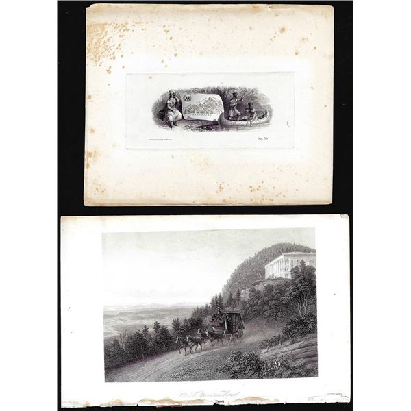 Lot of (2) 1800's Vignette from Original Proof Plates