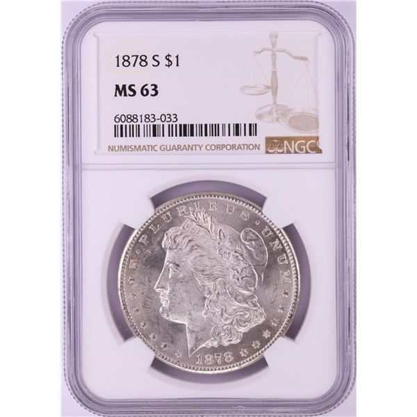 1878-S $1 Morgan Silver Dollar Coin NGC MS63