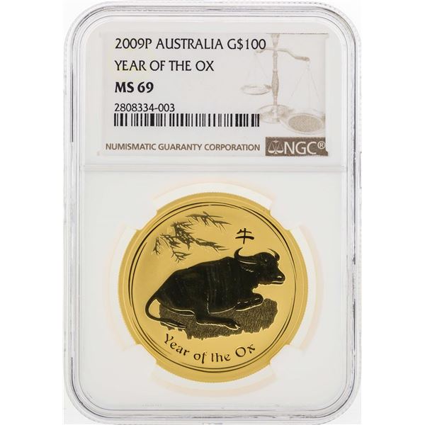 2009-P Australia $100 Year of the Ox Gold Coin NGC MS69