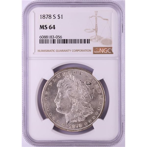 1878-S $1 Morgan Silver Dollar Coin NGC MS64