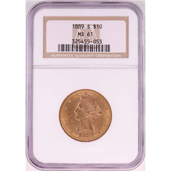1899-S $10 Liberty Head Eagle Gold Coin NGC MS61