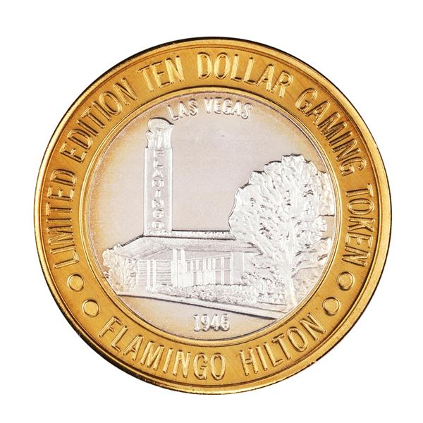 .999 Silver Flamingo Hilton Las Vegas, Nevada $10 Casino Limited Edition Gaming Token