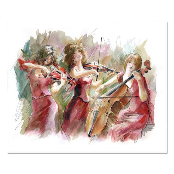 Lena Sotskova, "Concert" Mixed Media Original Painting, Hand Signed and with COA.