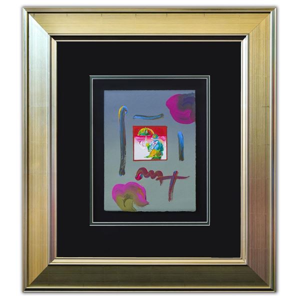 Peter Max- Original Mixed Media "Umbrella Man Ver. I #214"