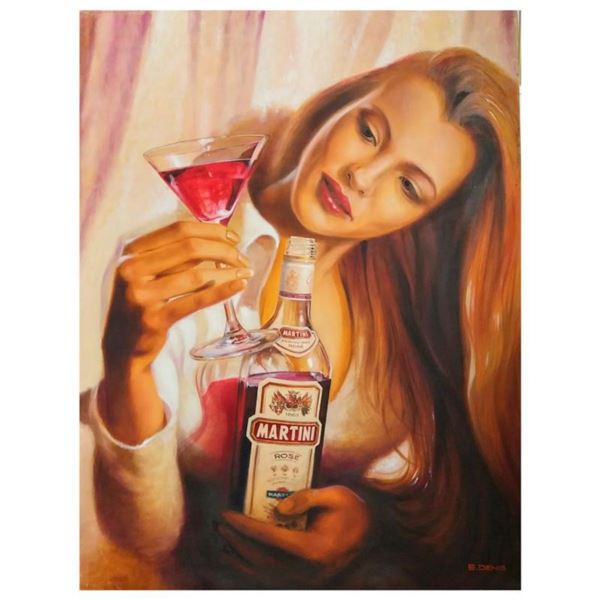 E. Denis, Original Oil Painting on Canvas (32" x 42"), Hand Signed with Letter Authenticity.