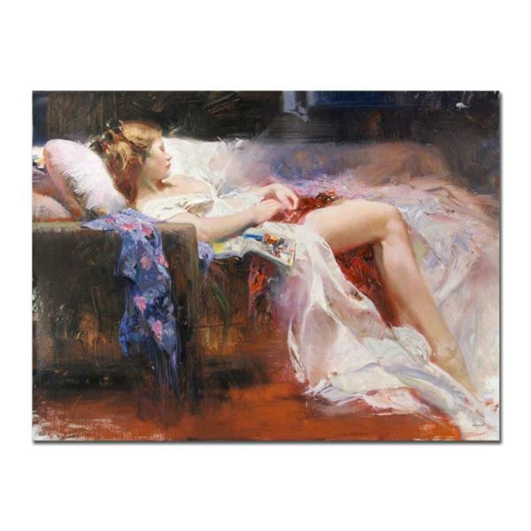 Pino (1939-2010), "Sweet Repose" Artist Embellished Limited Edition on Canvas (40" x 30"), AP Number