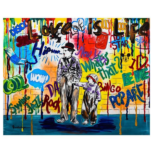 Nastya Rovenskaya- Mixed Media "Wanna be like Chaplin"