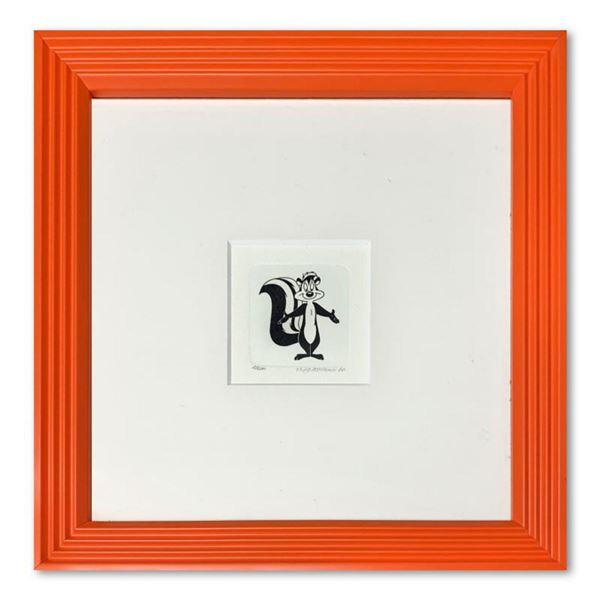 "Pepe le Pew" Framed Limited Edition Etching with Hand-Tinted Color and Numbered.