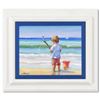 Image 1 : Lucelle Raad, "Little Fisherman" Framed Original Acrylic Painting on Canvas, Hand Signed with Letter