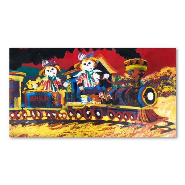 Paul Blaine Henrie (1932-1999), "Choo-Choo Children" Hand Signed Original Painting on Canvas (40"x72
