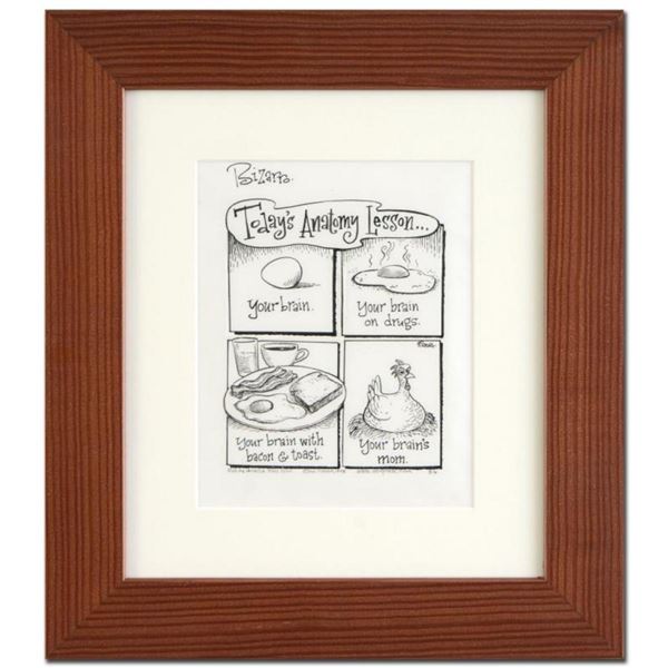 Bizarro! "Anatomy Lesson" is a Framed Original Pen & Ink Drawing by Dan Piraro, Hand Signed by the A