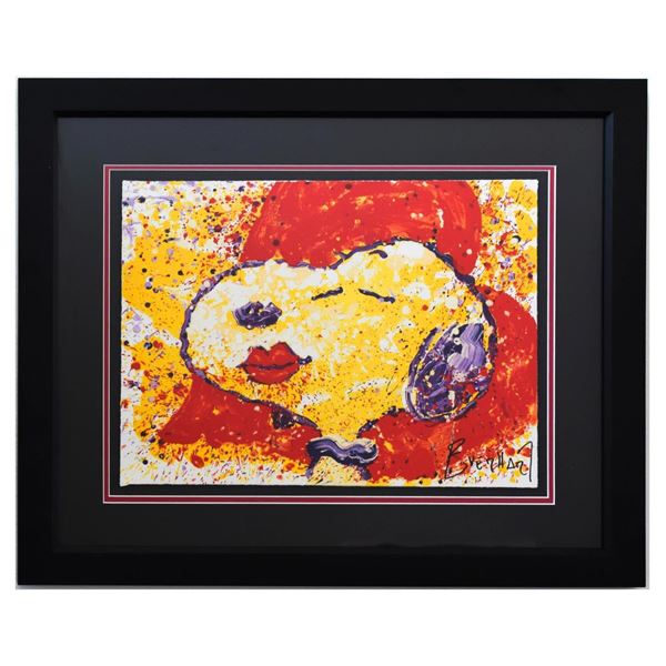 Tom Everhart- Hand Pulled Original Lithograph "A Kiss is Just a Kiss"