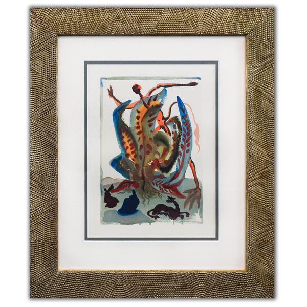 Salvador Dali- Original Color Woodcut on B.F.K. Rives Paper "Purgatory 23"