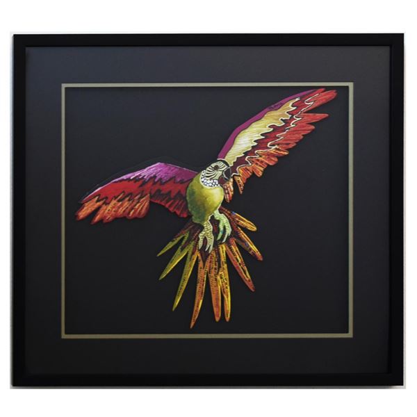 Patricia Govezensky- Original Painting on Laser Cut Steel "Macaw XIV"