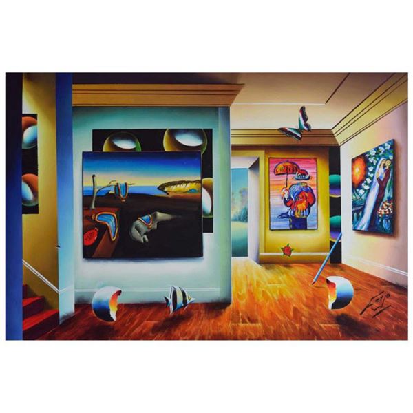 Ferjo, "Max Seeking Chagall" Original Painting on Canvas, Hand Signed with Letter of Authenticity.